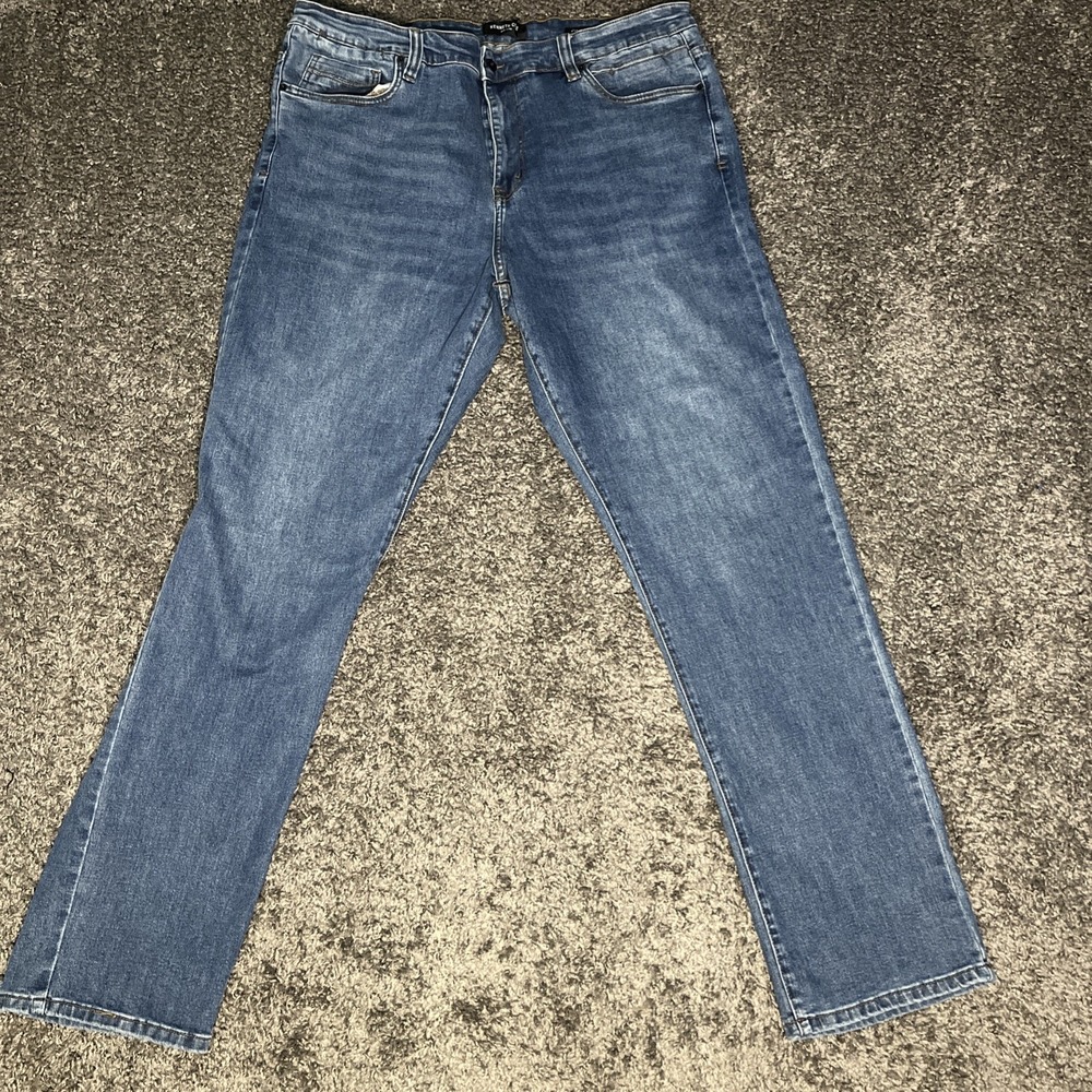 Men's Kenneth Cole‎ Straight Fit Stretch Jeans Med Blue 40x34